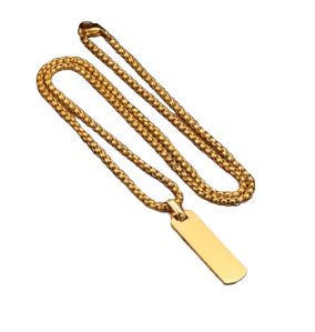 Tony Dog Tag Gold Pendant and Chain