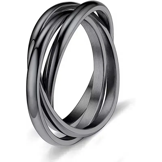 Trina Black Triple Ring