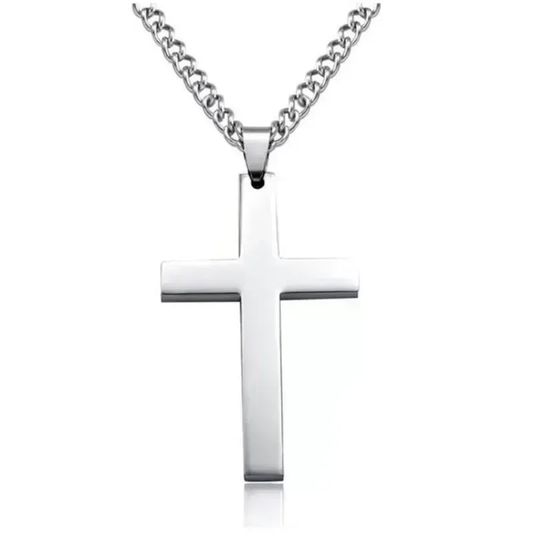 Saint Stainless Cross and Necklace