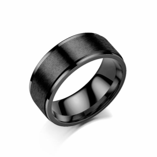 Noah Solid Black Ring