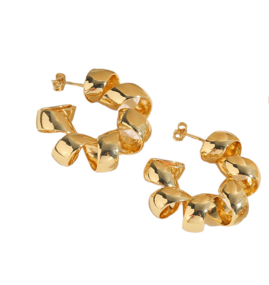 Coi Gold Twist Hoop Earring