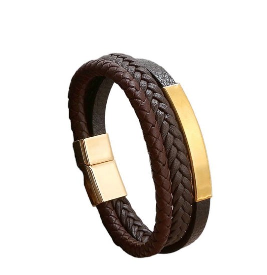 Reo Brown Leather Bracelet