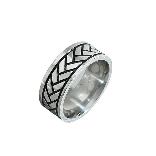 Wayne Stainless and Black Ring