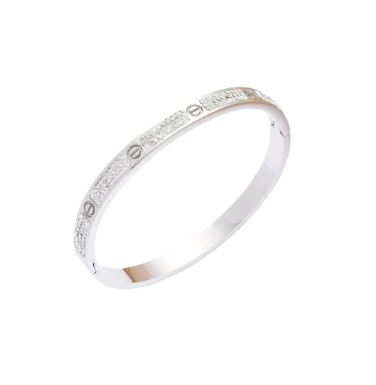 Liz Rhinestone Stainless Screw Bangle